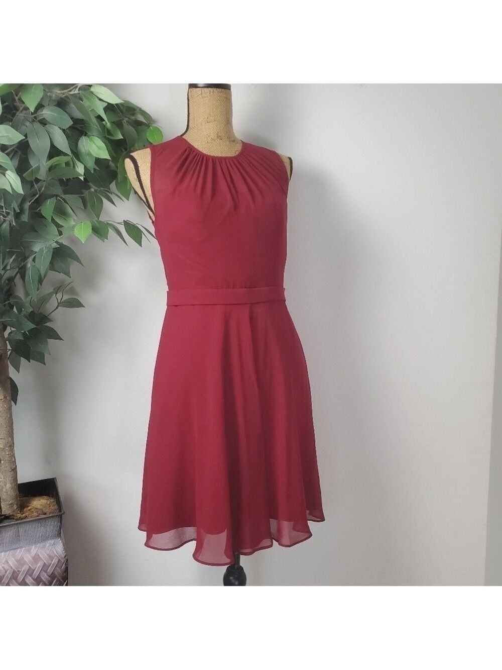 Ever Pretty Red Burgundy Formal Sleeveless Dress Size 8